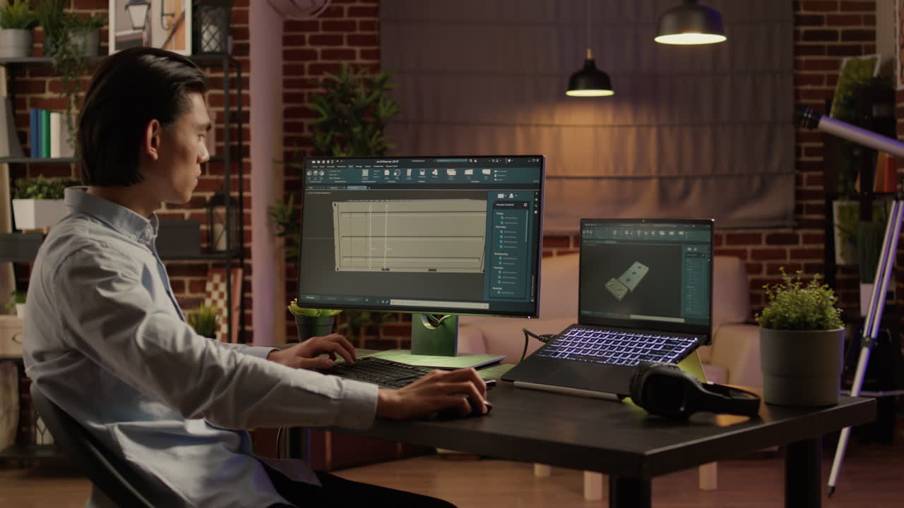 hombre trabajando en la computadora en el escritorio