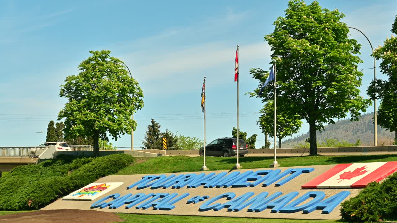 The Majestic Landmark: Unveiling the Steady Shot of Kamloops' Tournament Capital Sign