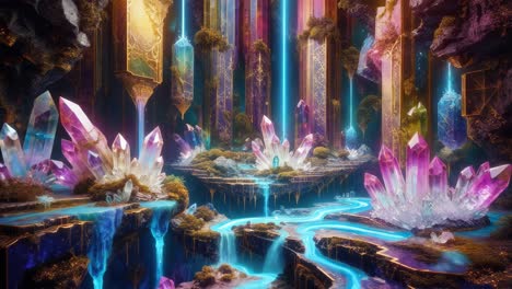 crystal cave fantasy landscape