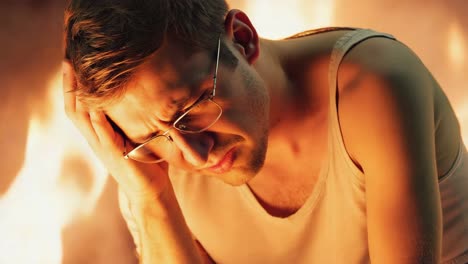 un hombre que experimenta angustia