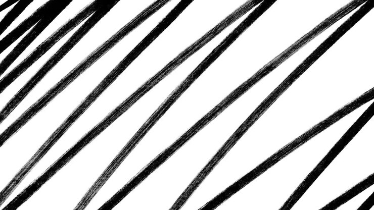 Hand Drawn Black Diagonal Lines on White Background