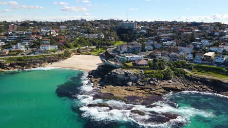 tamarama beach with mackenzies bay and tamarama point at new south wales, australia