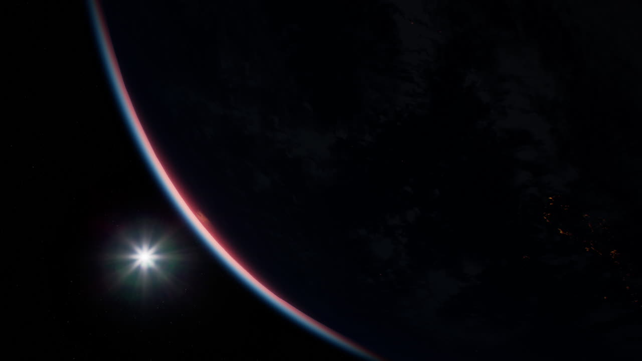 地球の表面を現実的に示す宇宙からの地球の景色