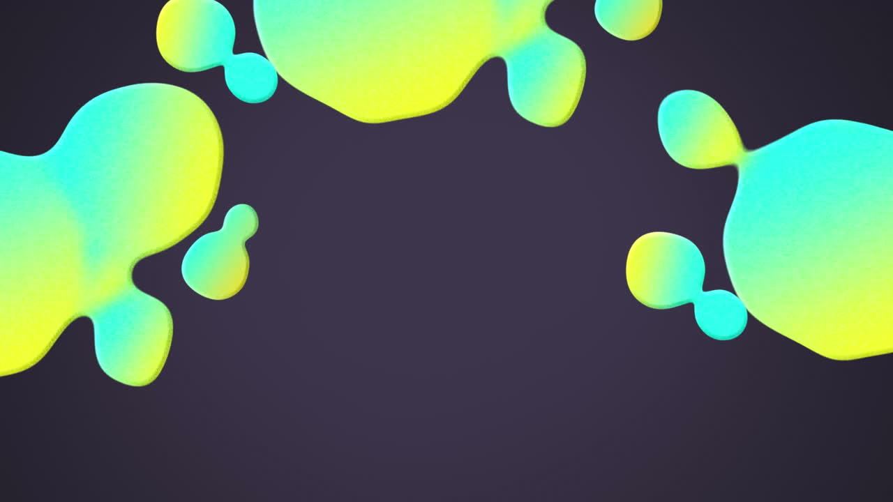 Teal and yellow puddles despawning on black background