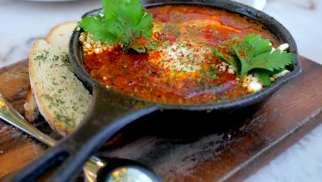 homemade testy delicious baked quinoa shakshuka with egg