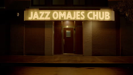 exterior of a jazz club at night