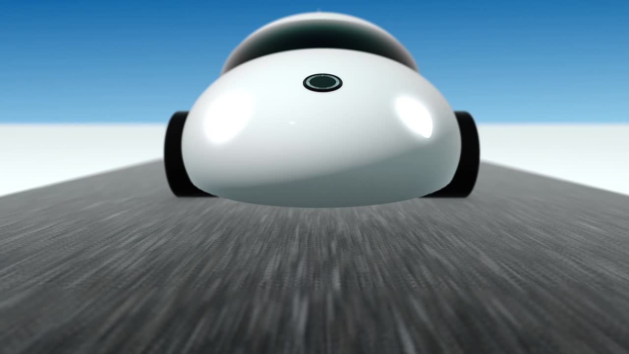 3d 애니메이션 미래의 자동차 로드 루프 - 전면