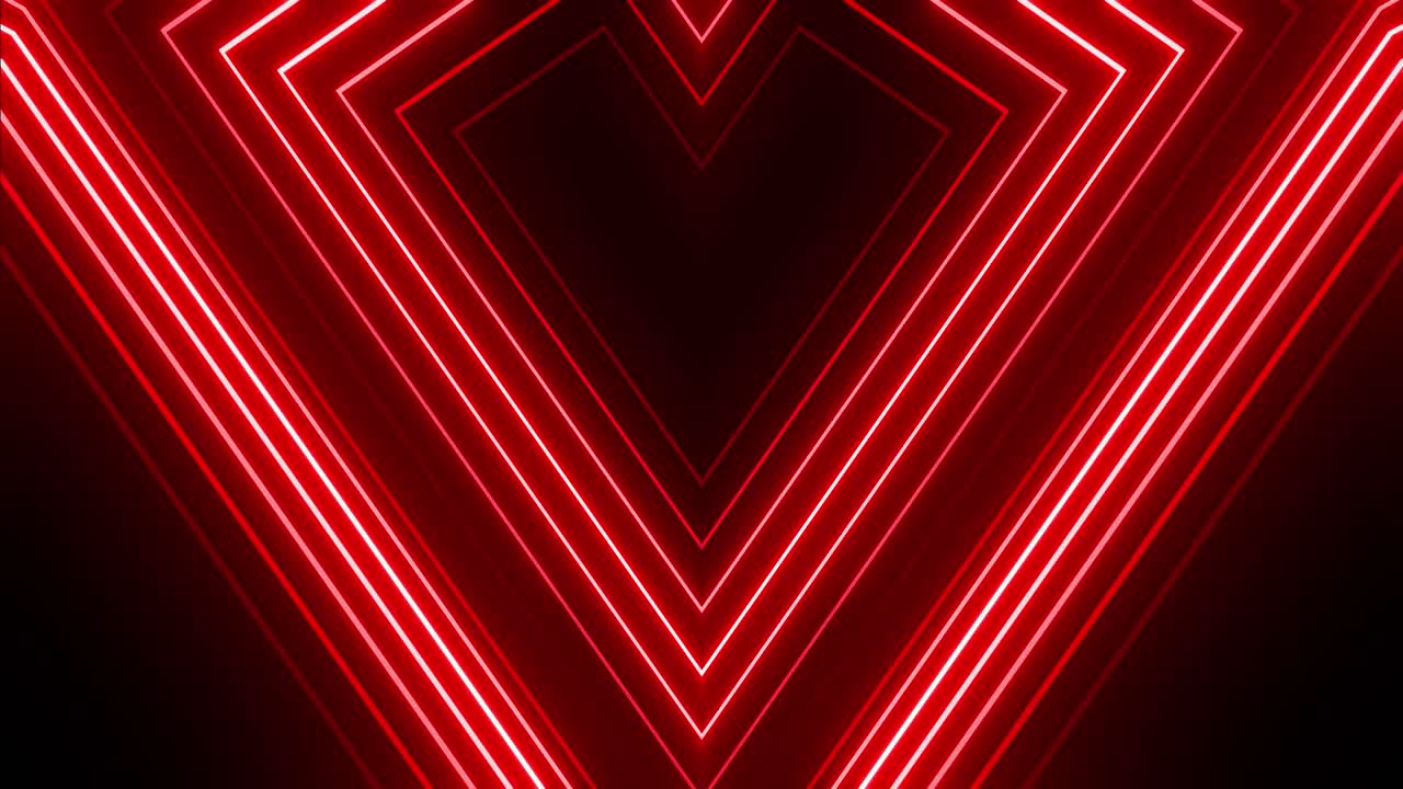 Tunnel geometrico al neon rosso