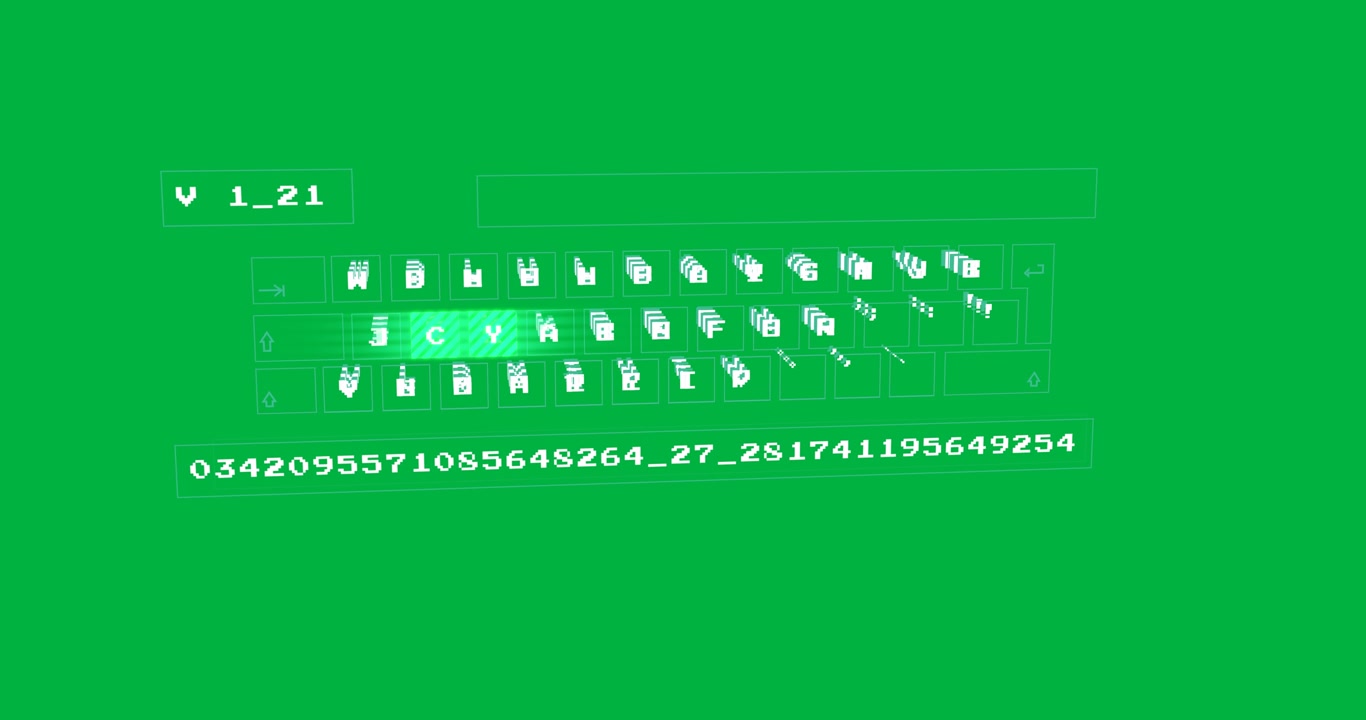 Animation of moving keyword with letters over transparent background