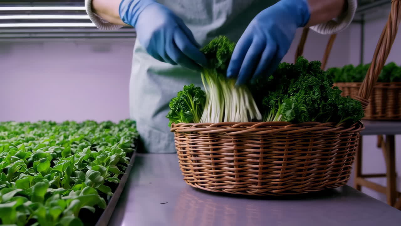 Hydroponic Vegetable Harvest