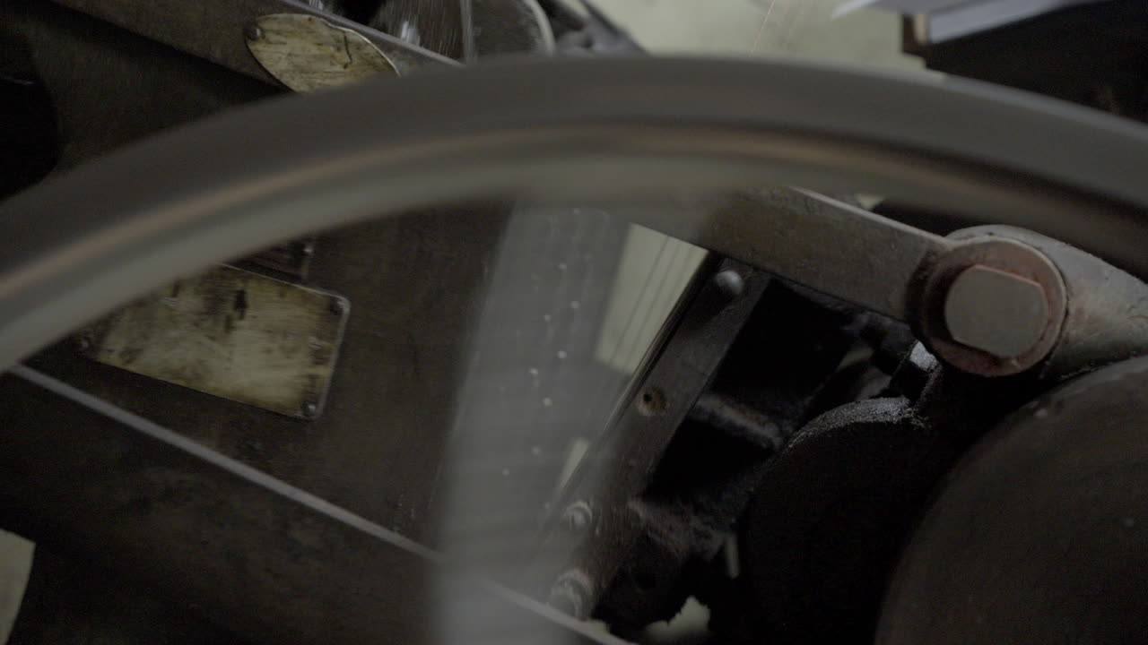 Old printing machine at work