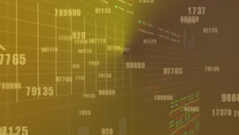 Animation-of-changing-numbers-over-multiple-graphs-and-trading-boards-on-abstract-background