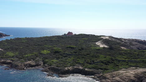 fort du grand langoustier aerial shot sunny day porquerolles military fortress