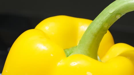 fresh yellow bell pepper rotating on black background in slow motion fresh yellow bell pepper rotating on black background in slow motion high quality video