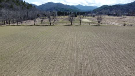 valley cruises park field in boone, north carolina in wintertime