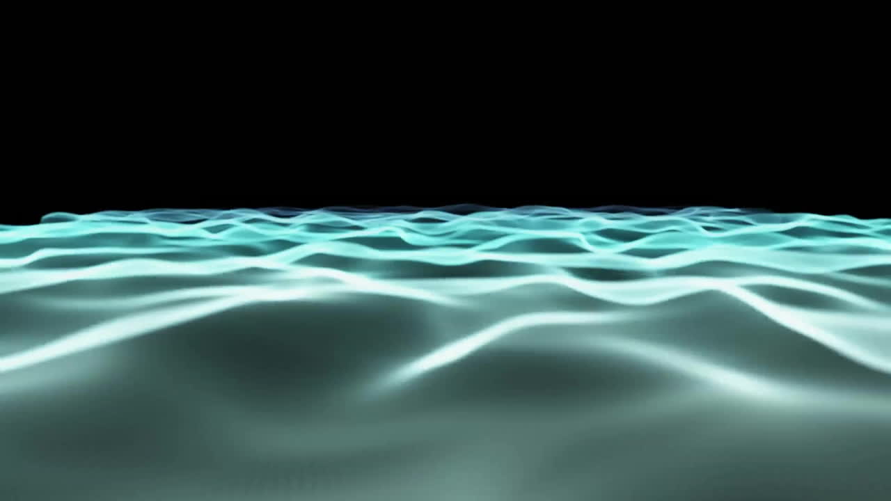 Animation of gray shapes moving on black background