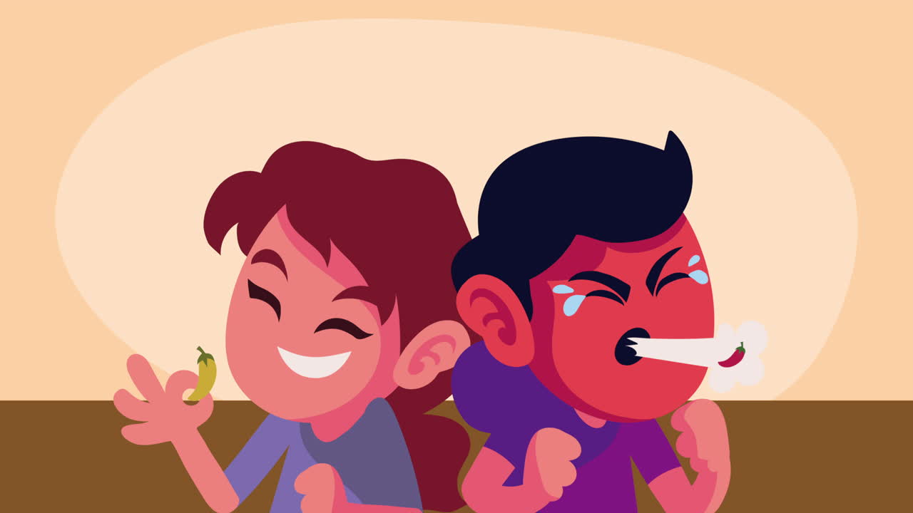 아이들은 매운 음식에 반응합니다.