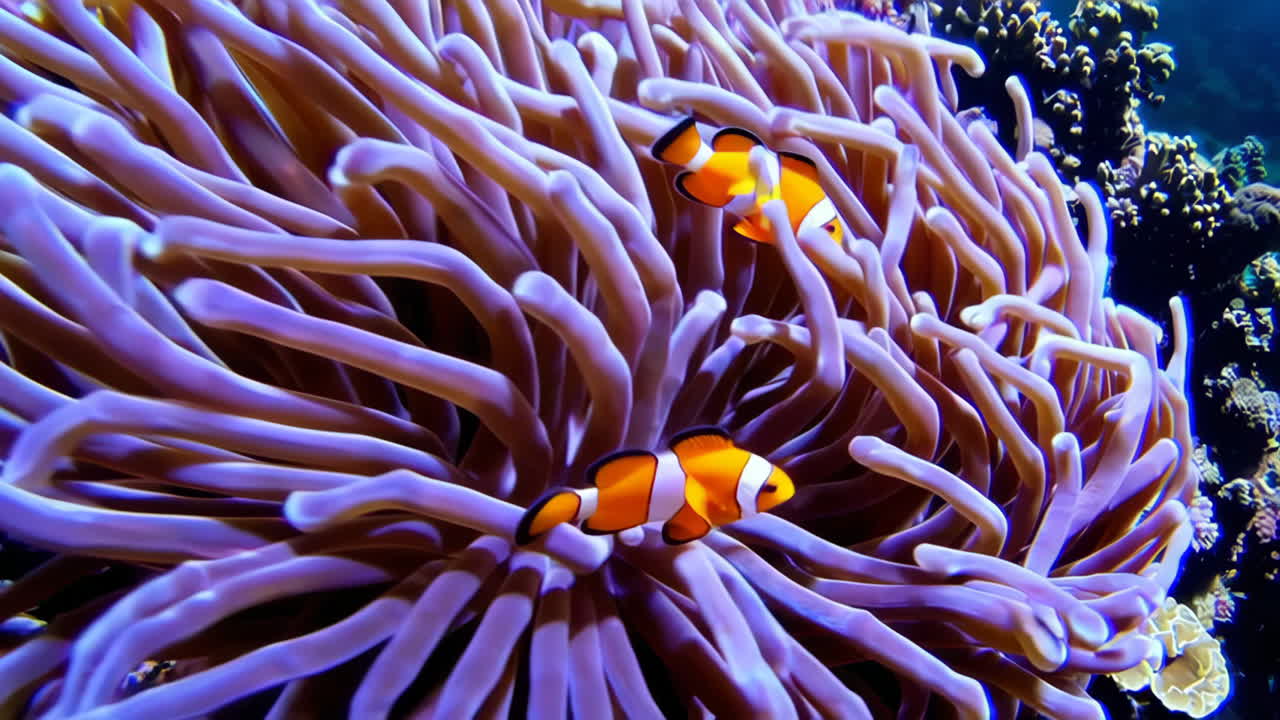 Clownfish and Sea Anemone in Coral Reef