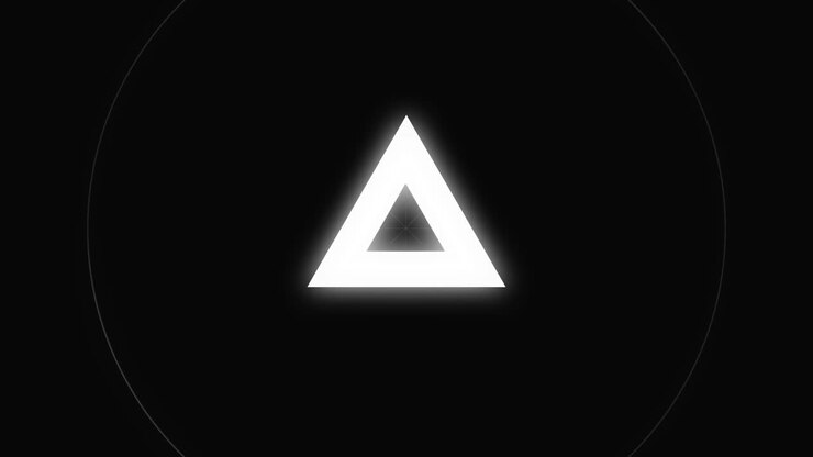 Concentric glowing triangles