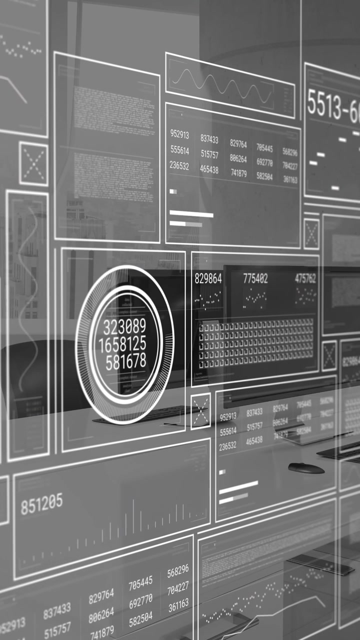 Animasjon av databehandling over kontorpulter med datamaskiner