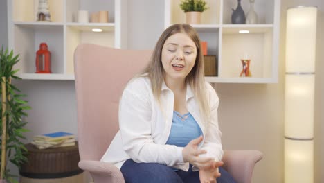 young woman thinking about happy memories.