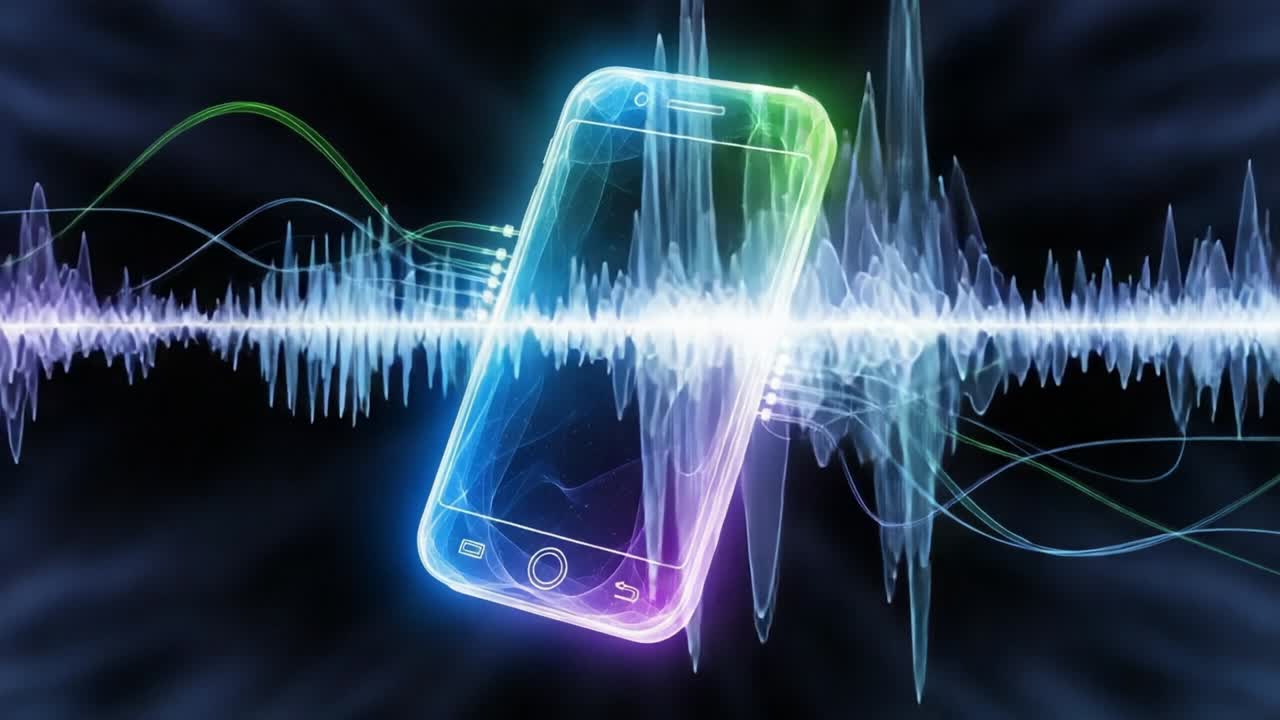 Vibrant Smartphone Emitting Colorful Sound Waves: An Artistic ...