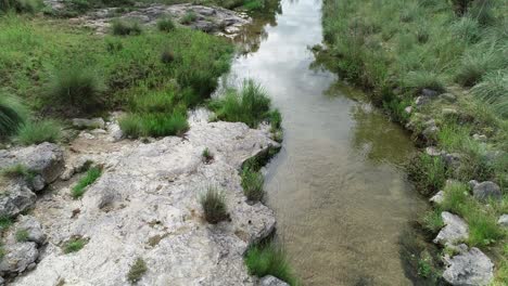 aerial drove flight over the south cypress creek near marble falls and johnson city in texas