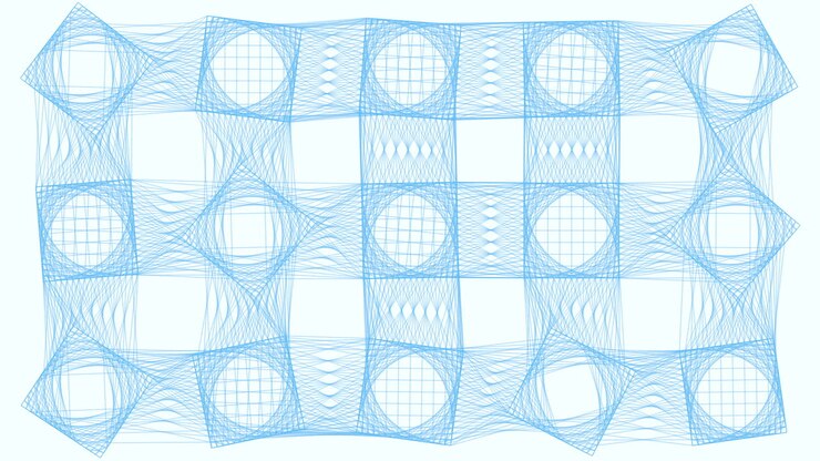 Dynamic blue and white wavy pattern - abstract art design