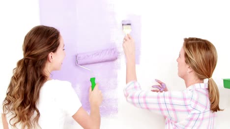 Mother-and-daughter-redecorating-together