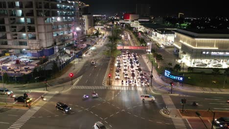 nighttime traffic and urban development in a city