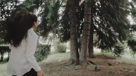 woman running in a park