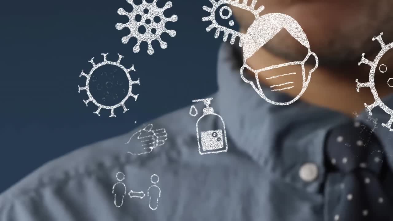 카우카스계 사업가에 대한 아이콘의 애니메이션.