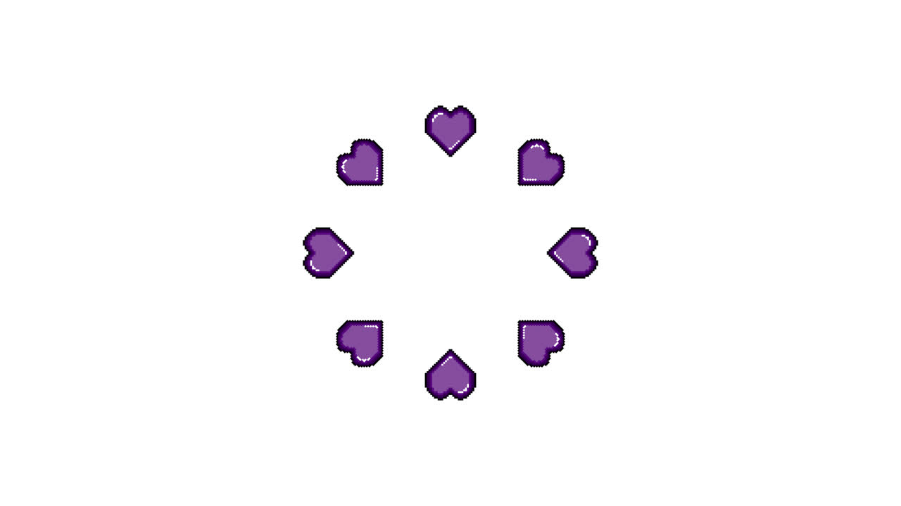 Pixel Art Heart Spinning Circle Animated Overlay Transparent 30fps (7)