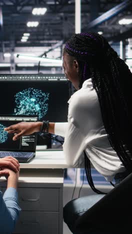 vertical video server room computer scientists using ai to review infrastructure diagnostics