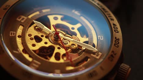 close up time lapse of a steampunk wrist watch