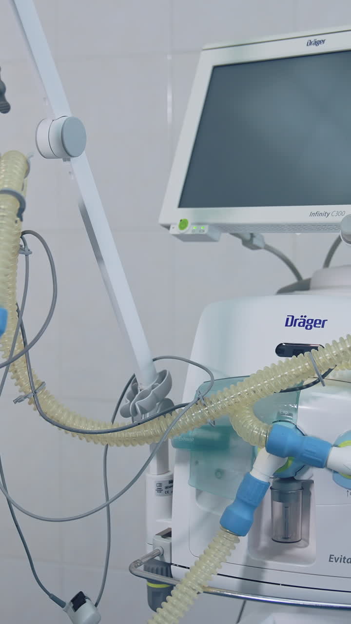 Rehabilitation room with equipment. Preparation of equipment for surgery under general anesthesia