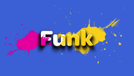 animation of funk text over moving blots