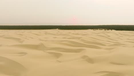 drone shot of the vast sand dunes in florence, oregon dunes near jessie m