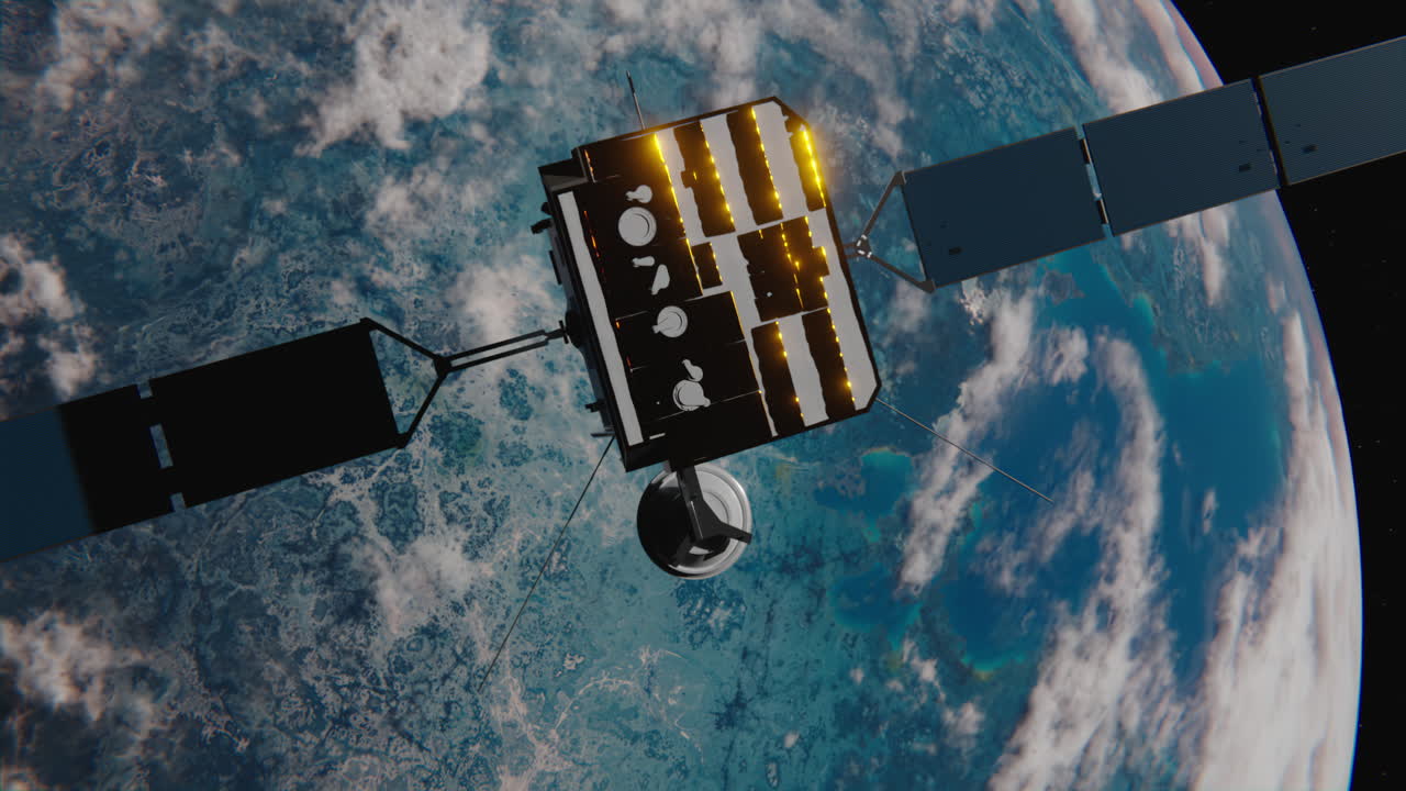 Space probe scans blue planet—searching for life in distant galaxy