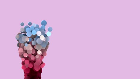 colorful bubbles on pink background animation 3d render