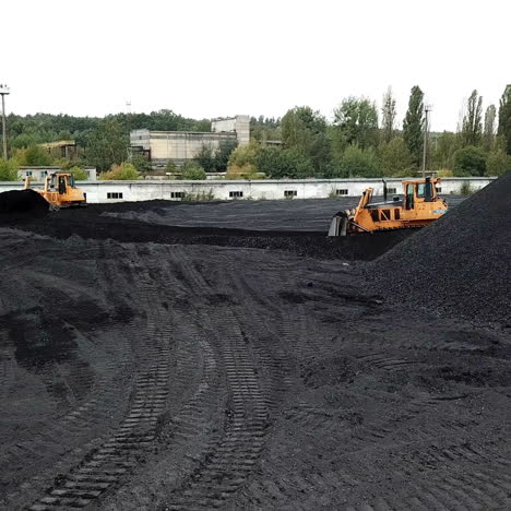 coal mining at an open pit. fossil fuel industry. environmental challenge. aerial view.