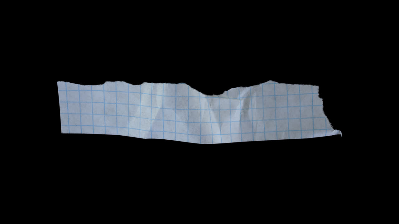 Crumpled Graph Paper Unfolding and Flattening on Black Background