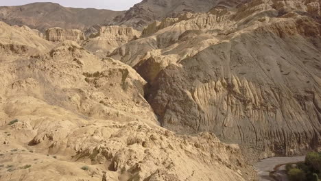 Natural-Landscape-Of-Eroded-Lamayuru-Mountain,-Moonland-In-Leh-District,-Ladakh,-India