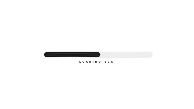 Digital Loading Progress Bar Animation on White Background