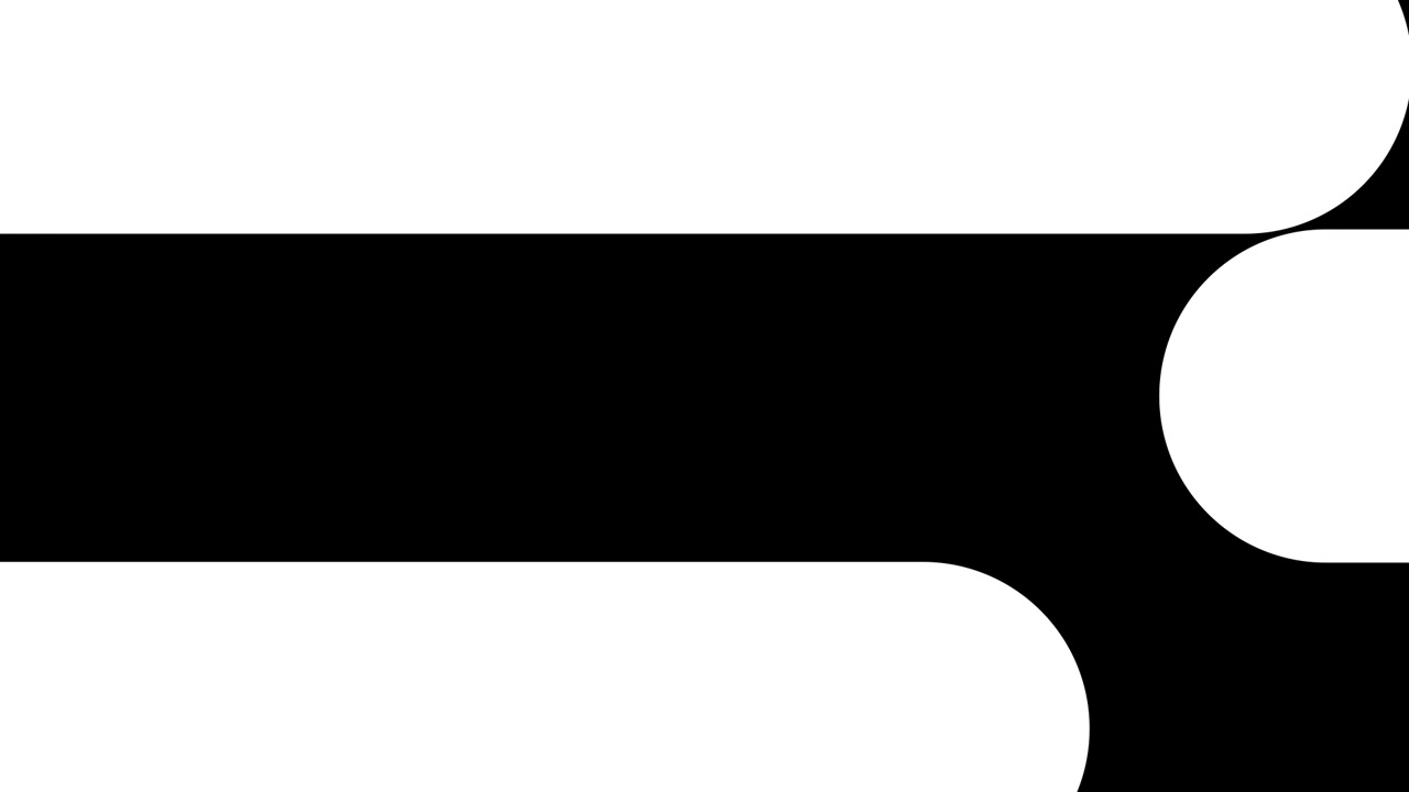 Abstract Transition With Expanding Black Rounded Shapes on White Background