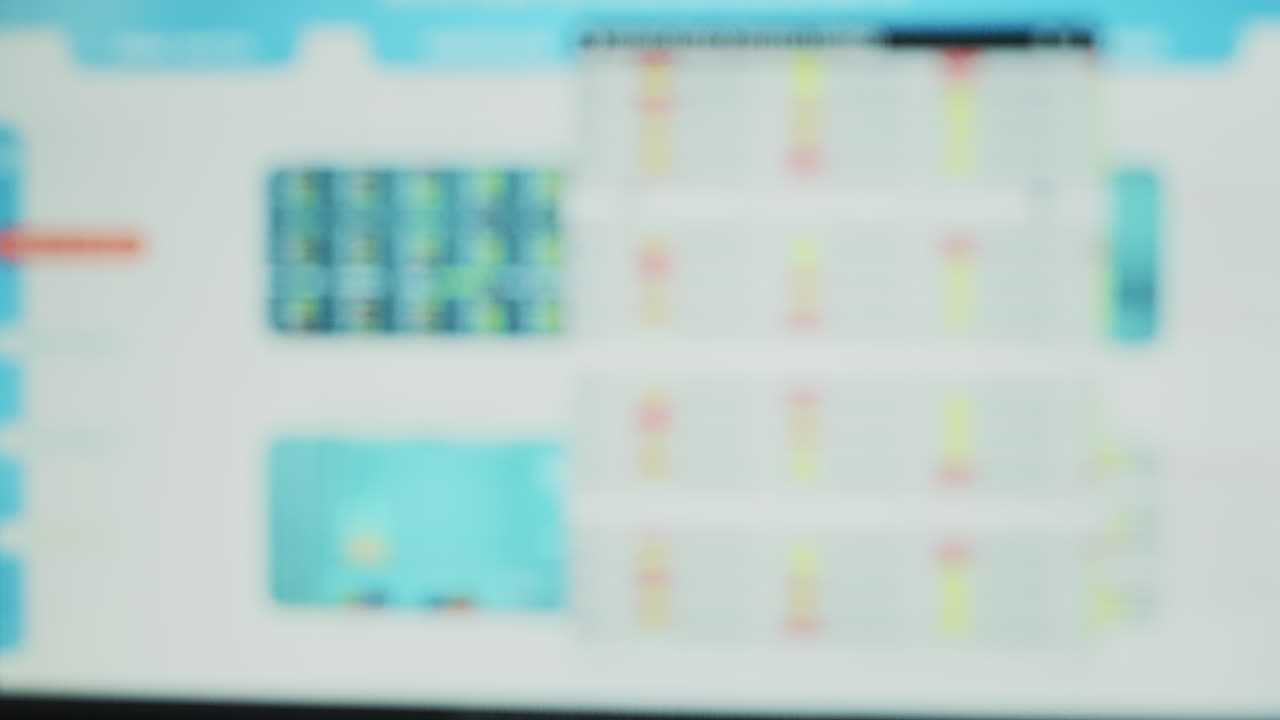 portátil con cotizaciones en la bolsa de valores y pantalla con lista de citas de clientes