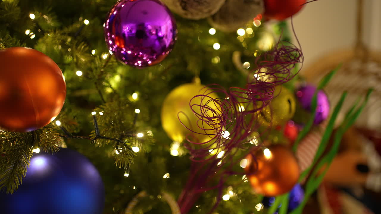Christmas tree with colorful ornaments
