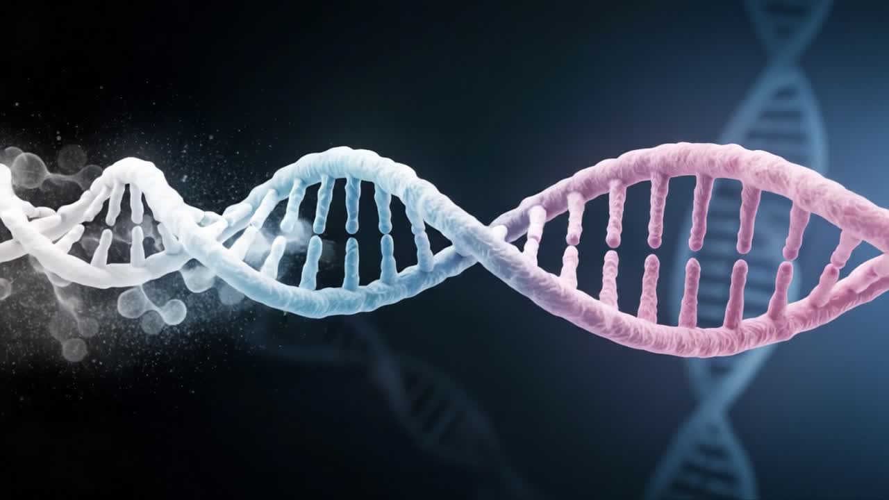Visual Representation of DNA Structure, Highlighting the Double Helix and Genetic Composition in a Stunning Scientific Illustration of Life's Building Blocks