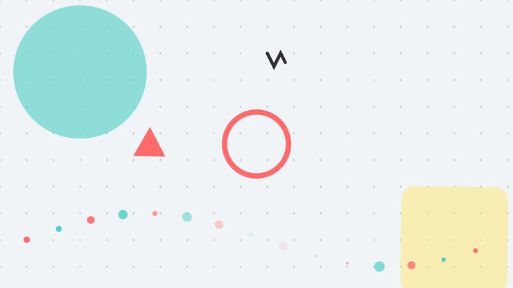 Abstract Motion Graphics with Geometric Shapes and Dotted Background