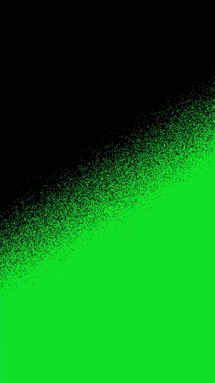 Transizione con spruzzo di vernice nera su sfondo green screen